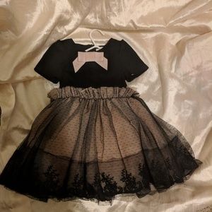 black and blush dress